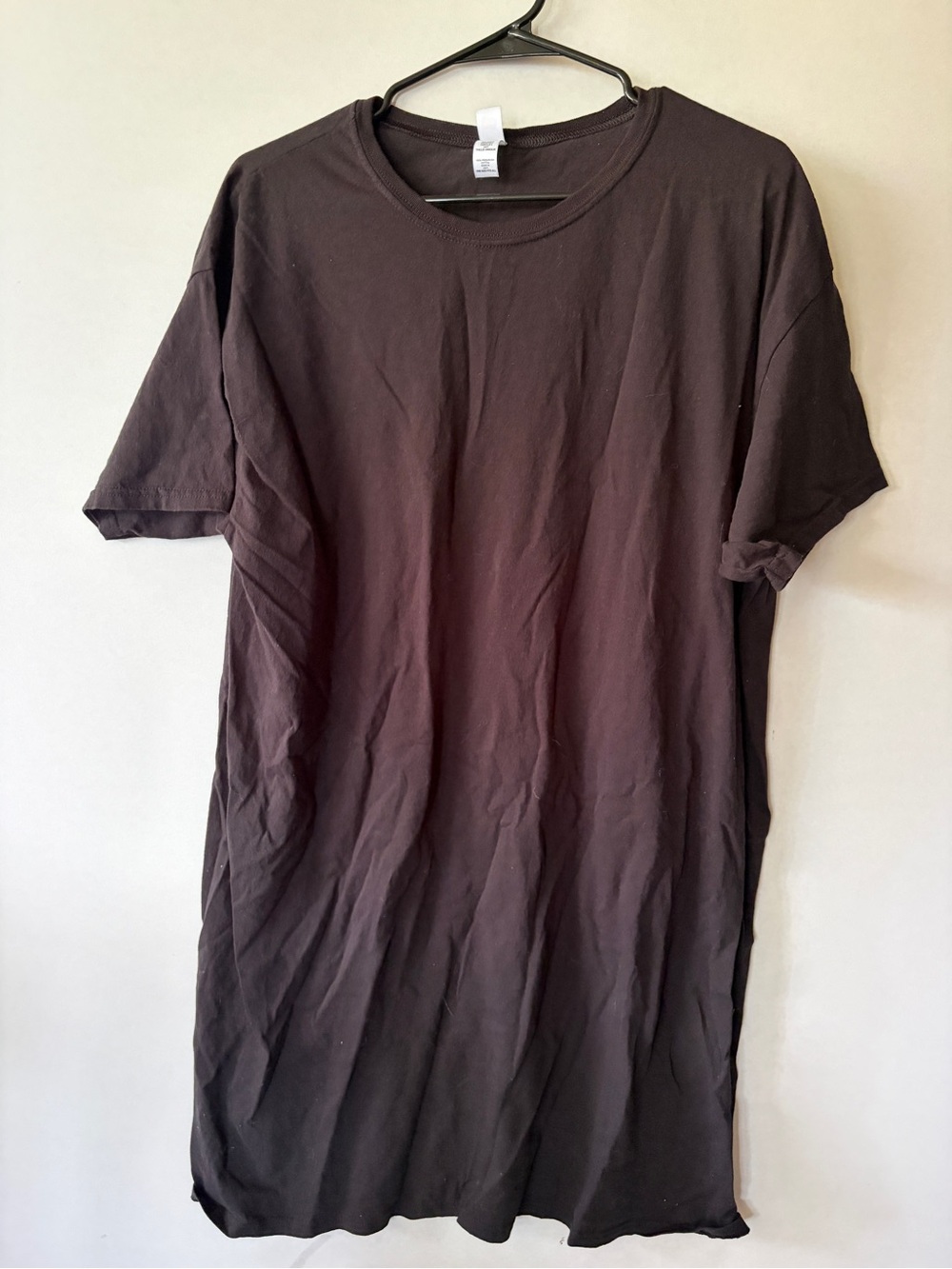 Women’s Short Sleeve Crew Neck Tee-dress  in black